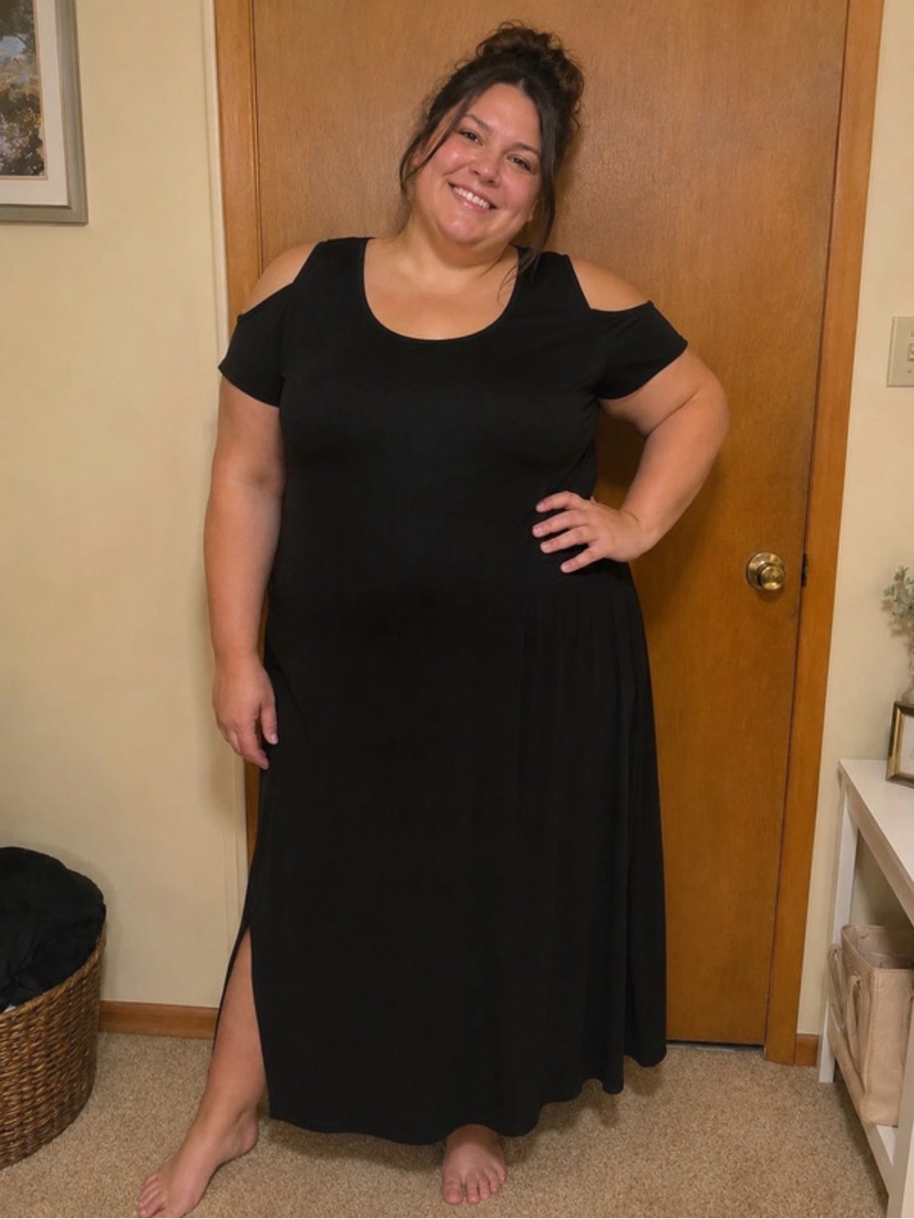 Torrid Black Cold-Shoulder Maxi Dress